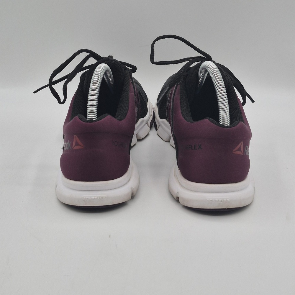 Reebok YourFlex Shoes Womens Size 8 Black Purple Mesh Athletic Training Sneakers - Picture 7 of 13